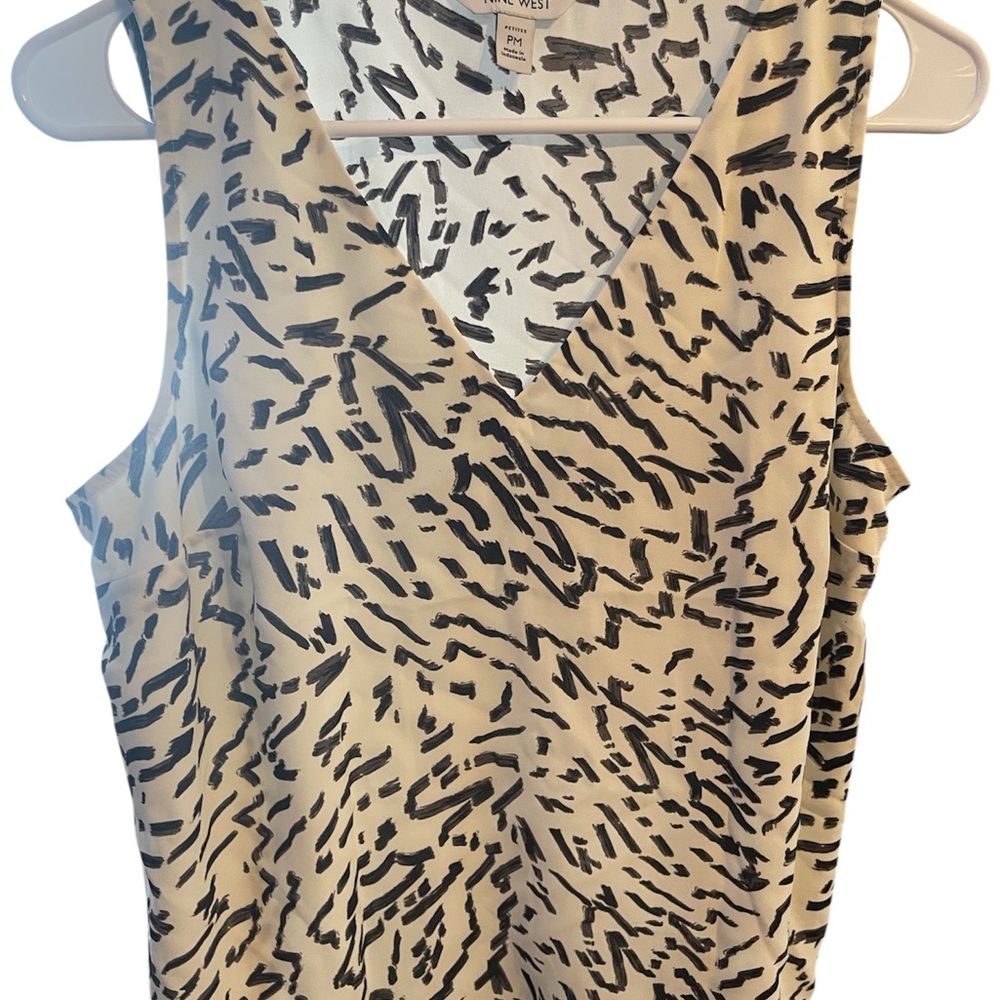 Nine West Black and Brown Sleeveless Tank Top